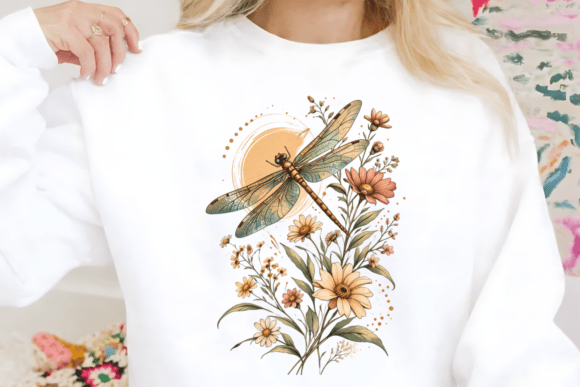 Download Boho Floral Dragonfly PNG Nature Clipart - Clipart Collection
