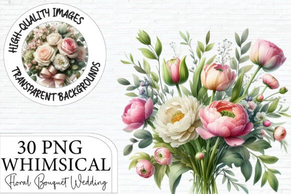Download Whimsical Floral Bouquet Wedding Clipart - Clipart Collection
