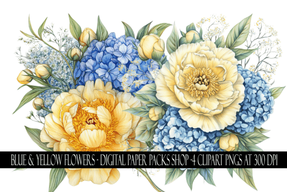 Download Blue and Yellow Flower Clipart - Clipart Collection
