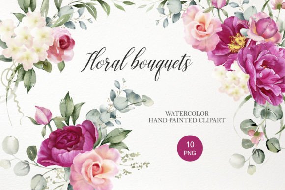 Download Watercolor Floral Bouquet Clipart PNG - Clipart Collection