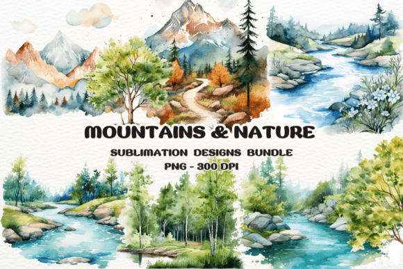 Download Watercolor Mountains Nature Clipart - Clipart Collection
