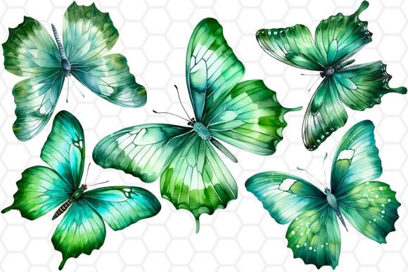 Download Green Watercolor Butterfly Clipart PNG - Clipart Collection