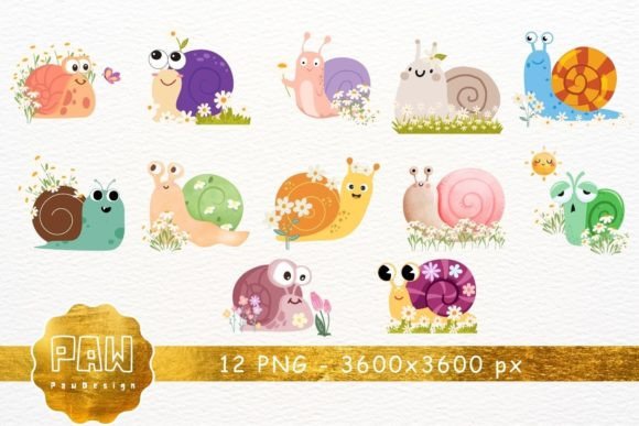 Download Happy Snail Daisy Watercolor Clipart - Clipart Collection