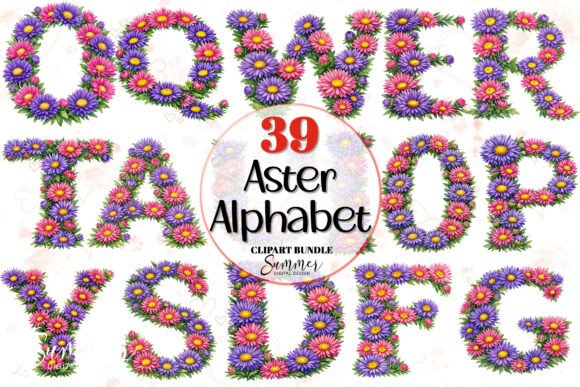 Download September Aster Alphabet Clipart - Clipart Collection