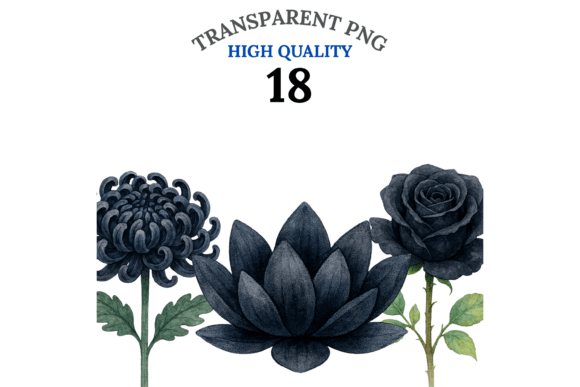 Download Black Flower Clipart Set - Clipart Collection