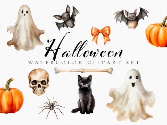 Download Watercolor Halloween Digital Clipart Set - Clipart Collection