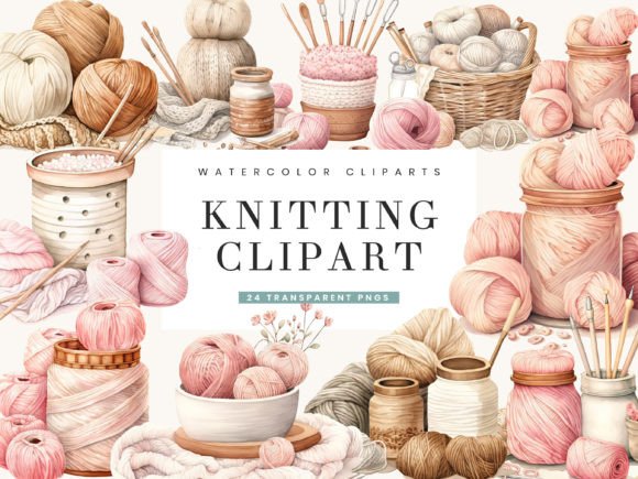 Download Watercolor Knitting Digital Clipart - Clipart Collection
