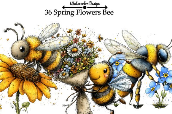Download Spring Flowers Bee PNG Clipart - Clipart Collection