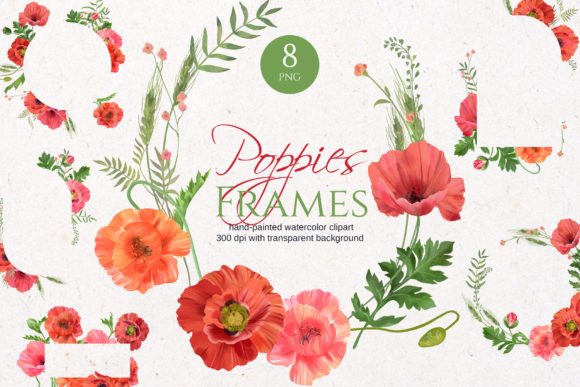 Download Red Poppies Frame Clipart - Clipart Collection