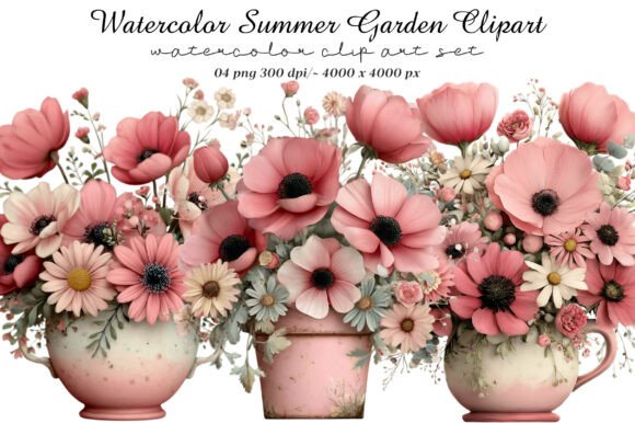 Download Watercolor Summer Garden Clipart - Clipart Collection