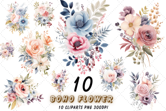 Download Vintage Boho Flower Sublimation Clipart - Clipart Collection