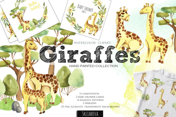 Download Giraffes Watercolor Clipart - Clipart Collection
