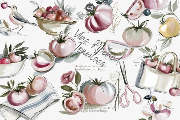 Download Vine Ripened Tomatoes Clipart Set - Clipart Collection