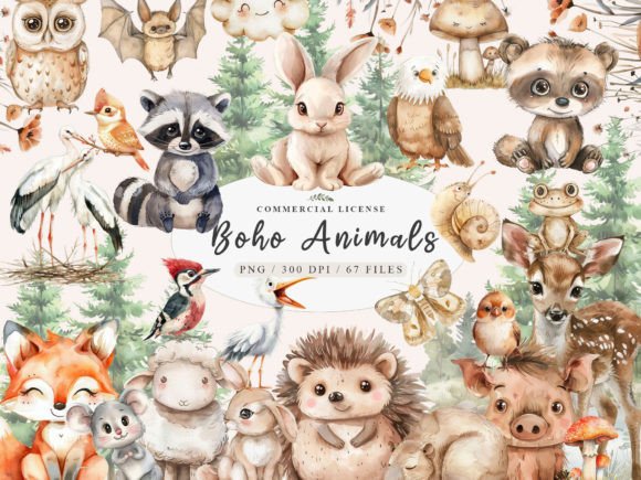 Download Boho Woodland Animals Clipart, Cute Wood - Clipart Collection
