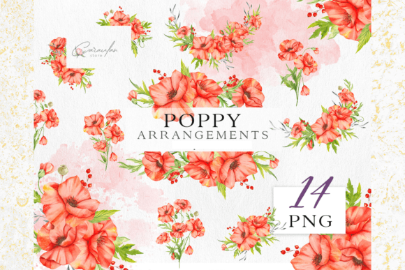 Download Poppy Watercolor Clipart, Poppy Bouquets - Clipart Collection