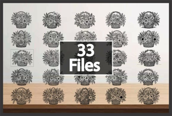 Download Vintage Flower Basket Clipart Set - Premium Resources
