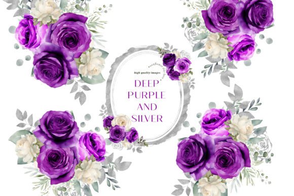 Download Deep Purple Rose Bouquets Clipart - Clipart Collection